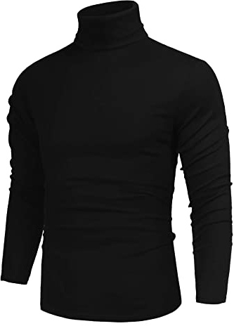Cegerne Maglione Uomo a Collo Alto Slim Fit – Maglia a Maniche Lunghe in Maglia Fine, Tinta Unita, Pullover Basic Elegante e Confortevole