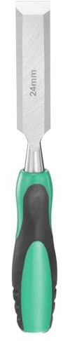 QUARKZMAN Ciseau À Bois En Acier Lame Large De 15/16 Vert-Noir | Ciseau À Bois À Pointe Plate Outil Manuel De Menuiserie Avec Manche En Plastique Antidérapant, Pour Projets De Menuiserie De