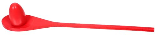 Alasum Egg and Spoon Relay Race Game Set, Outdoor Sensory Integration Training Tool Wooden Spoon and Ball, Balance for Outdoor Play and Family Activities Random Color