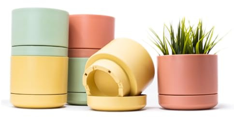 Macetas Decorativas Interior Exterior 12 cm Pack 12 Macetas Plástico Pastel