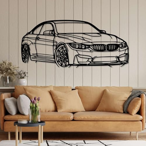 Eyoka Wanddekoration BMW M4, Holzbild für die Wand, Wandbild Auto, Dekoration aus Holz, Moderne Inneneinrichtung, Wandpaneel, Dekoration für zu Hause, Geschenk für den Freund