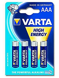 Varta - Pila alcalina High Energy AAA Micro, confezione da 4
