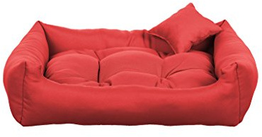 Gutekissen® NEO Hundbädd i tyg – Hållbar och bekväm hundsäng och kudde av hög kvalitet (M - 80x65, Röd)