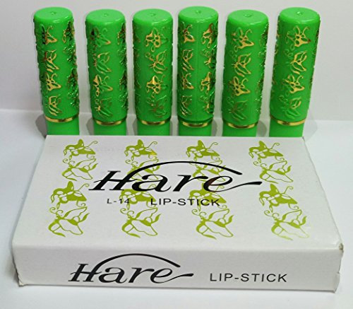 Packung mit 6 Lippenstiften, magische grüne Lippenstifte, die Rosa werden, Hare, Feuchtigkeitspflege, langlebig, aromatisch