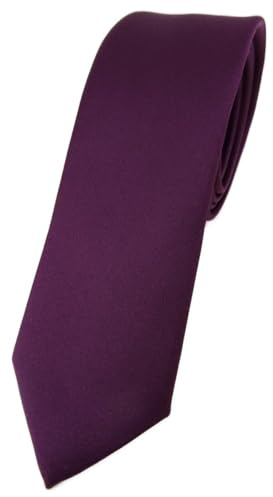 TigerTie Herren Krawatte – schmale 5,5 cm Krawatte in einfarbigem Design, ideal für Geschäftstermine, festliche Anlässe und die Freizeit.