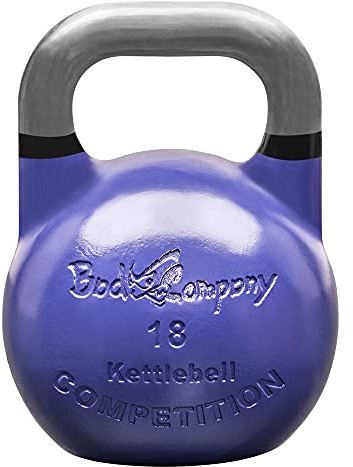 Bad Company Kettlebell in Acciaio per Uso agonistico I Peso a Sfera con Manico I Peso a Sfera da 18 e 20 kg di Colore Viola
