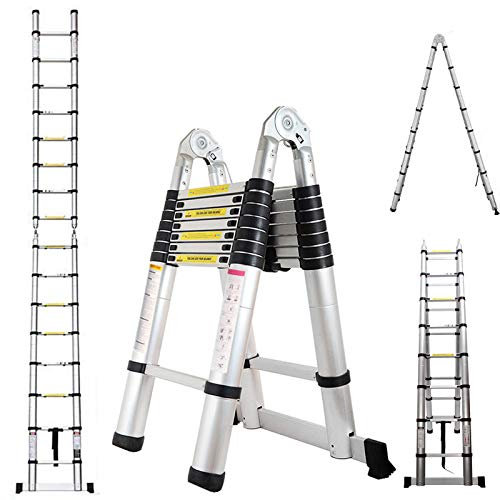 Scala telescopica multiuso in alluminio, 5 m, portata 150 kg
