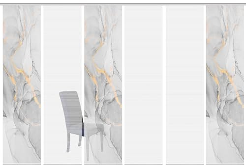 VISION S MARMOSA Schiebegardine, halbtransparent, Bambusoptik, 260x60 cm, Farbe:grau, Größe:260 x 60 cm, Anzahl:6er Set (3X, 3X)