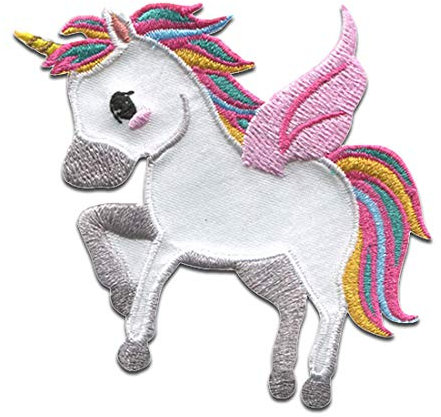 Catch the Patch Einhorn - (Größe: 7,6 x 7,3 cm) – Patches, Bügelbilder, Aufbügler – zum Aufbügeln oder Aufnähen – Ideal für Kleidung, Rucksäcke