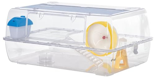 PawHut Cage portable à 2 étages pour hamster et petit animal domestique - Double couche avec abreuvoir et gamelle