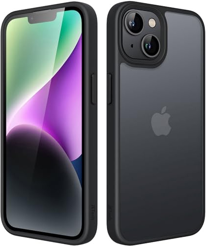 JETech Matte Hülle für iPhone 14 Plus, Schwarz | Robuster Schutz, Matte Rückseite, Anti-Fingerabdruck, Stoßfestes Design