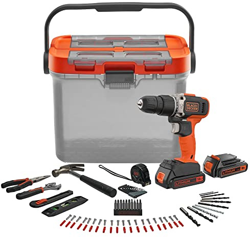 BLACK+DECKER 18V MARTILLO PERFORADOR 2B 78 ACCESORIOS BCKSB03-QW