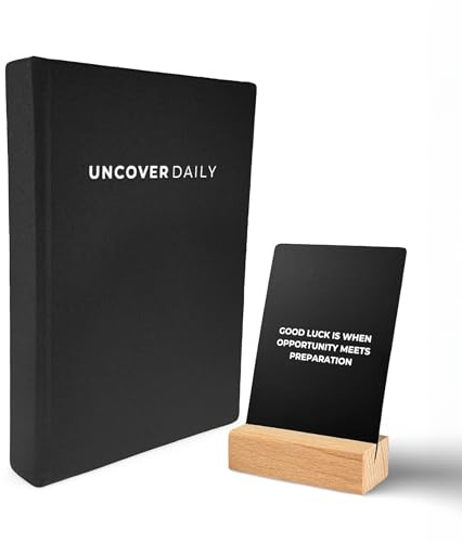 Uncover Daily Goal-Focused Journal & Inspirational Quote Cards | The #1 Daily Planner to Achieve Your Goals | 6 Month Undated Diary for Productivity, Improvement, and Mindfulness (Black)
