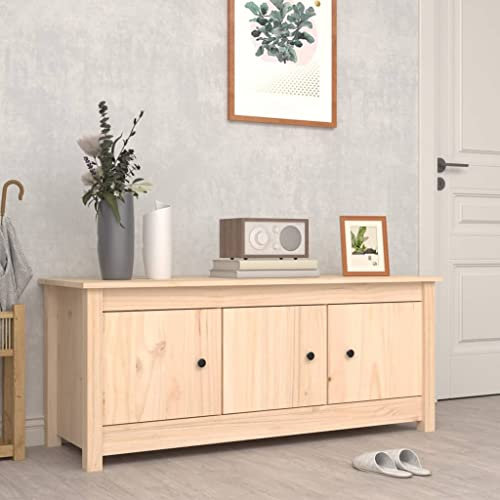 DCRAF Material: massives Kiefernholz (unbehandelt), Schuhschrank 110 x 38 x 45,5 cm, Kiefer massiv