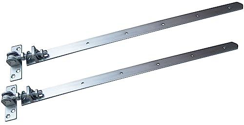 SOTOOLS 2 x Gartentorscharnier, M16, 835-865 mm, verzinkt, verstellbar | Gartentorband, Torband, Stahl.
