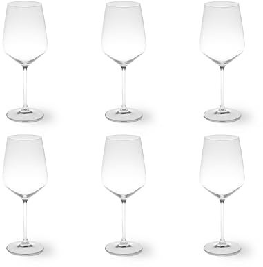 Excelsa Verona Set 6 Calici Trasparenti, Vetro, Capacità 650 Ml.