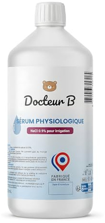 Docteur B - Solución fisiológica para lavado nasal, cuidado nasal, bebés y limpieza de heridas - Solución salina 0,9% NaCl isotonica (1 L)