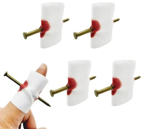 Reccisokz Rec 4 PCS Truco Clavo a Través del Dedo,Articulos de Broma,Magia,Bromas,Truco Divertido para Fiestas,Truco Magia Ilusiones Uñas Falsas a Través los Dedos,Pulgar y Paño,Truco Mágico, Ilusión