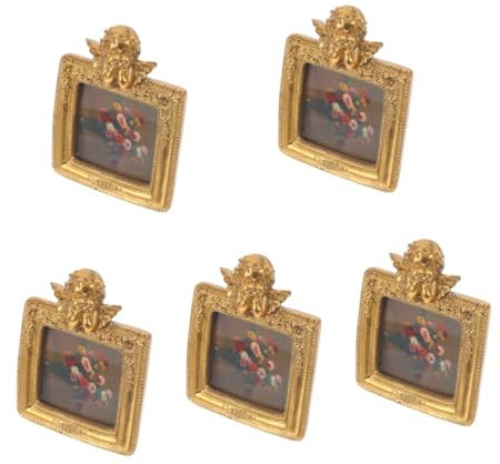 Ciieeo 5stücke Resin Bilderrahmen Mit Vintage Stil Für Tisch Und Wanddekoration Goldene Europäische Design Mit Innendimension Langlebig Und Elegant Für Kunstwerke Und