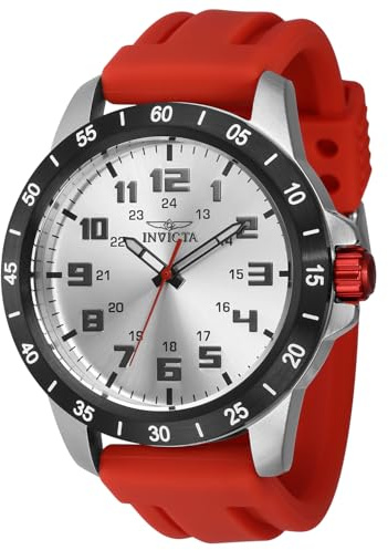 Invicta Pro Diver 40002 Herren Uhr - Wasserdicht - Analog - Quarzuhrwerk - Edelstahl mit silbernen zifferblat - 45mm