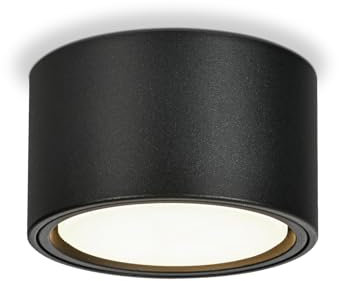 KYOTECH LED Faretto da Superficie - 3000K Nero Opaco Faretti da Soffitto 6W 550LM GX53 Faretti da Superficie - Ø95x55mm 230V Lampada da Soffitto Faretti da Soffitto per Camera da Letto Soggiorno