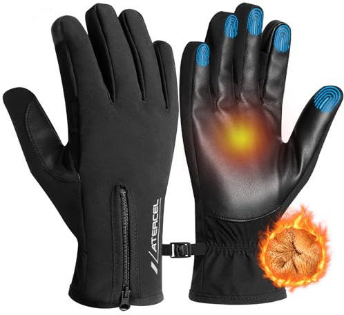 ATERCEL Winterhandschuhe Wasserdicht für Damen und Herren – Isolierte Fahrradhandschuhe für kalte Tage mit Touchscreen-Kompatibilität, Perfekt für Radfahren, Outdoor-Sport