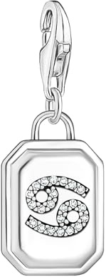 THOMAS SABO Charm-Anhänger Sternzeichen Krebs mit Steinen Silber 925 Sterlingsilber, Geschwärzt
