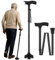 Bastones para Mayores- Bastón Plegable con Base Todo Terreno con Punta Metalica y Ayuda de Movilidad de Alta Resistencia - Bastón Ajustable para Ancianos y Mujeres, con Linterna LED integrada.