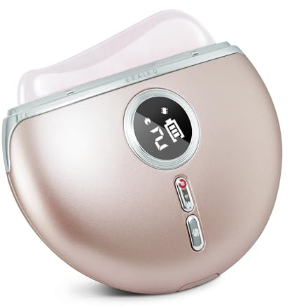 VRAIKO AlpenGlow Electric Gua Sha Device, Rose Quartz Gua Sha Facial Tools with Heat and Vibration, Gua Sha Face Massager for Lymphatic Drainage, Lift, Puffiness, Rejuvenation Natural Glow (Rose Gold)