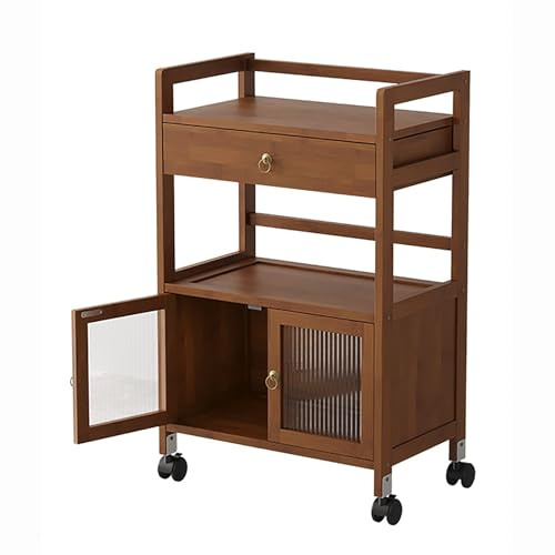 XRRJFYH Kosmetikwagen Friseurwagen Rollwagen mit Schubladen Trolley Cart Tattoo Wagen mit Rollen Friseur Wagen Aufbewahrungswagen(52cm/20in)