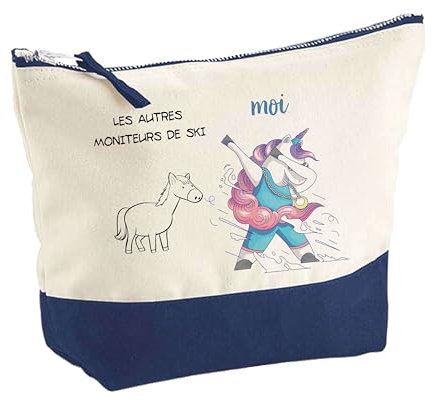 Planetee Pochette Moniteurs d'auto-école Les Autres vs Moi - Idée Cadeau pour Collègue Travail Retraite Trousse Grand Format Maquillage Toilette