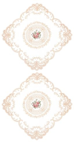 QUARKZMAN 2Pack Tovagliette All'uncinetto Retrò 12x12 Pollici Quadrate Ricamate Tovagliette da Tavola All'uncinetto Francese Sottobicchieri Tappetini per Tazza per Casa Matrimonio, Albicocca