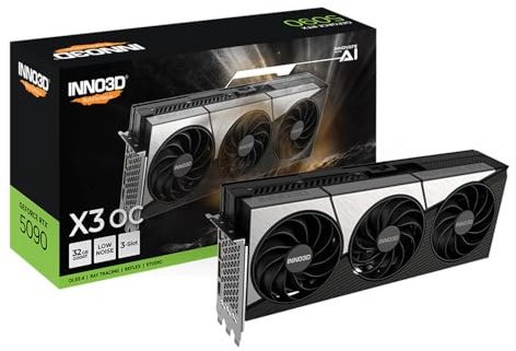 INNO3D NVIDIA GeForce RTX 5090 X3 OC 32GB GDDR7 Gaming Graphics Card (Triple Fan, 3 Slot, Reflex 2 RTX AI DLSS4)