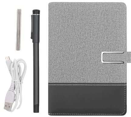 Smart Pen e Notebook, Sincronizzazione in Tempo Reale per la Digitalizzazione, Converti in Testo, Archiviazione e Condivisione di Note di Carta, Compatibile con Smartphone (Patchwork nero grigio)