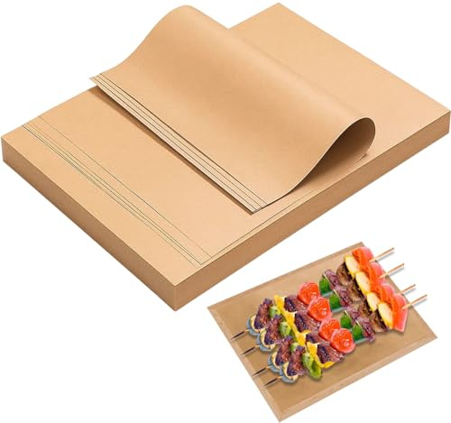 150Pcs Baking Paper Sheets, 20cm x 30cm Greaseproof Paper for Baking, Non-Stick Parchment Paper Sheets, Ideal for Cookies, Grilling, Pizza, and Sandwich Wrapping, Made from Raw Wood Pulp