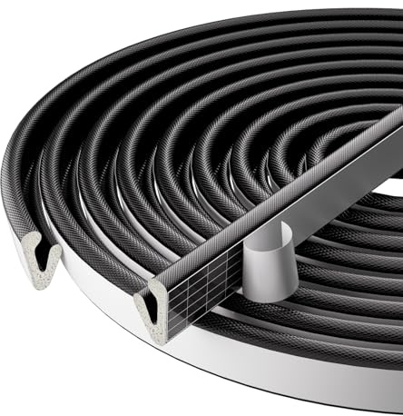 6M V-Förmige Türdichtung Dichtungsband Selbstklebend,Schaumstoff Schalldämmung Dichtband,Türrahmen Fensterdichtung Abdichtungsband Wasserdicht,Door Seal Zugluftstopper für Türen Fenster,Schwarz