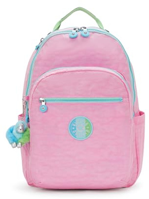 Kipling Women's Seoul 15 Laptop Backpack, Durable, Roomy with Padded Shoulder Straps, Built-In Protective Sleeve, Galaxy Pink Fc, 12.75''L x 17.25''H x 8''D, Seoul Fc