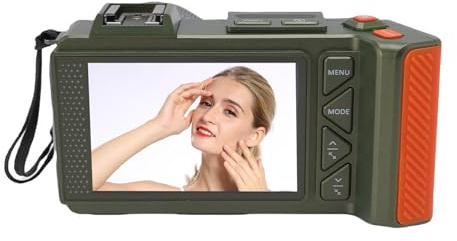 Tangxi Cámara Digital 4K para Fotografía, Cámara DSLR F1.8 Gran Angular con Enfoque Automático y Zoom de 70MP 50X con Flash de Pantalla Doble, para Principiantes y Adultos Creadores de (Verde Oliva)