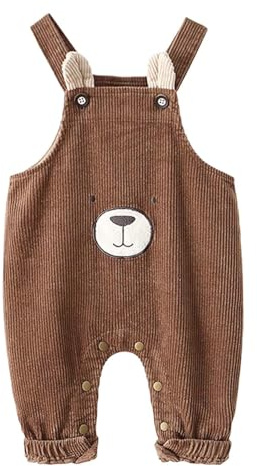 Peto de Pana para Bebés y Niños Pequeños con Tirantes Ajustables y Cómodo Infantil (Coffee-1, 6-12 Months)