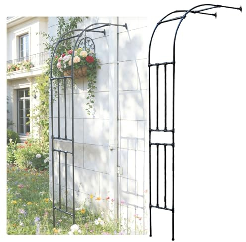 Gartenbogen Halbrund Rosenbogen, Metall Torbogen Halbbogen Rankhilfe Rankgitter für Rosen & Kletterpflanzen, 60cm-300cm Wandbogen Rankbogen(W270xH240cm)