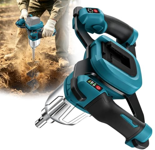 Tarière professionnelle sans fil pour batterie Makita 18 V, tarière avec moteur sans balais pour horticulture/installation de poteaux, compatible avec les forets broyés de 20 à 20,5 mm, sans batterie