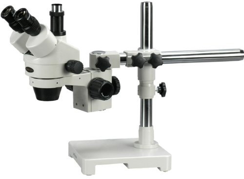 AmScope 7X-45X Boom Stand Trinocular Zoom Stereo Microscope