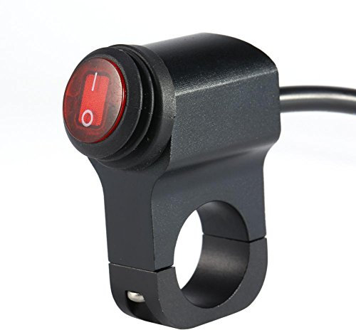 EBTOOLS Interruttore Manubrio Moto Impermeabile Adatto per 22mm 12V Della Luce Moto, 16A Faro Antinebbia Interruttore Faretti, Nero, Pulsante, On-off