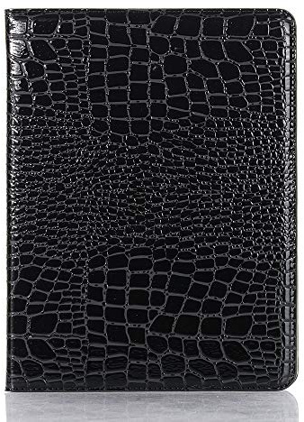 iPad Air-7.6.(11'') Air-5.4.(10,9'') Hülle, iPad Pro-3.4.5.6.(11'') Hülle für Frauen, DMaos Krokodil Reflector Synthetisches PU-Leder Folio Smart Cover- Schwarz