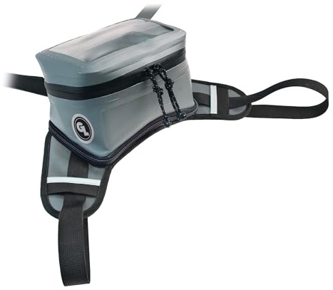 Giant Loop Gray Buckin' Roll Tank Bag, Minimalist Waterproof Motorcycle Tank Bag, 1.5-Liters Capacity, Fits Any Dirt Bike, Adventure, Dual Sport & More
