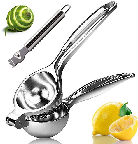 Monkkino Lemon Squeezer, Lemon Squeezer Juicer, Citrus Juicer Handheld, Metal Lemon Hand Press, Lime Squeezer Bar Tool, Manual Citrus Press w/Stainless Steel Zester