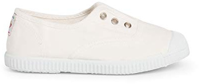 Pisamonas Scarpe Tela Punta Gomma Senza Lacci Misurare 26 Colore Bianco