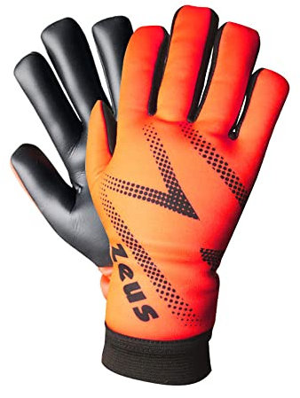 Zeus Sport Torwarthandschuhe Modell Space Fußball Futsal (9, Neonorange)