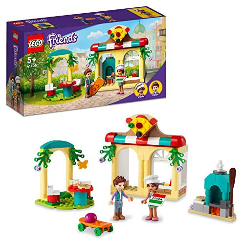 LEGO 41705 Friends Heartlake City Pizzeria Restaurant mit Essen als Spielzeug mit Mini-Puppen Olivia und Ethan, für Kinder ab 5 Jahren