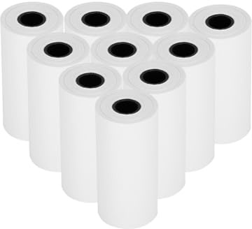 Thermodruckpapier, 10 Rollen Mini Druckpapier Tragbar Thermopapierrolle Thermorollen Bonrollen Additionsrollen Ersatz Kassenrollen Drucken Studie Notizen Fotos Listen Kassenbon CB Drucker Journal Weiß